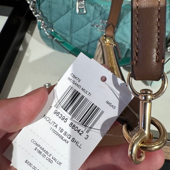 Coach Tan and Brown Shell Print Shoulder Bag - Picture 8 of 8